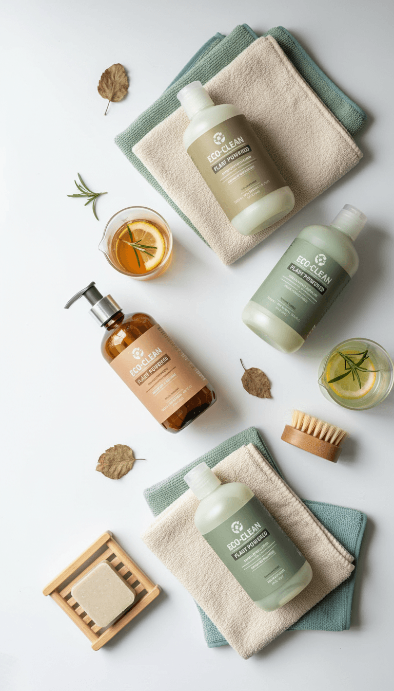Eco-friendly cleaning products and biodegradable supplies