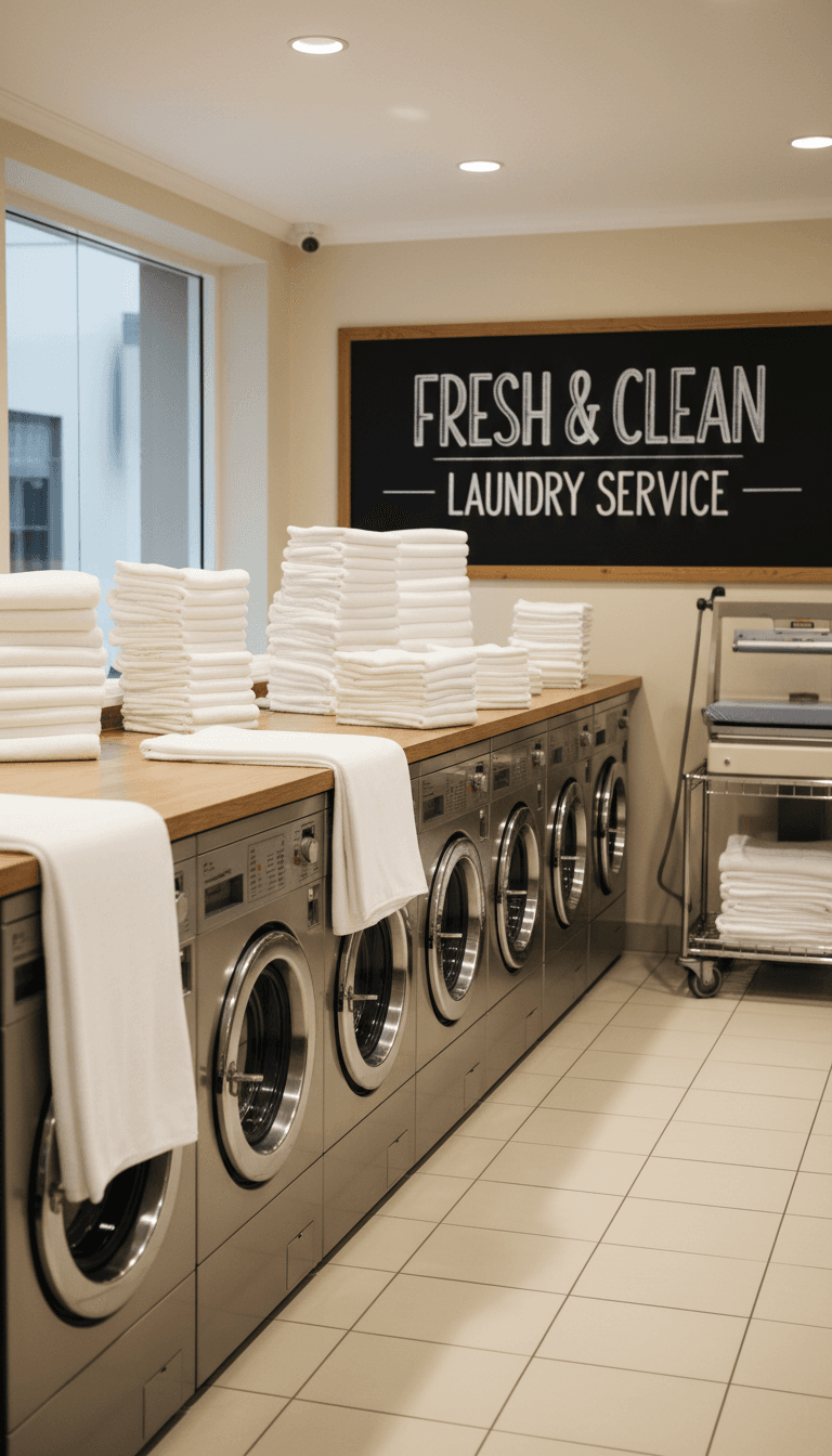 Professional laundromat services and linen management